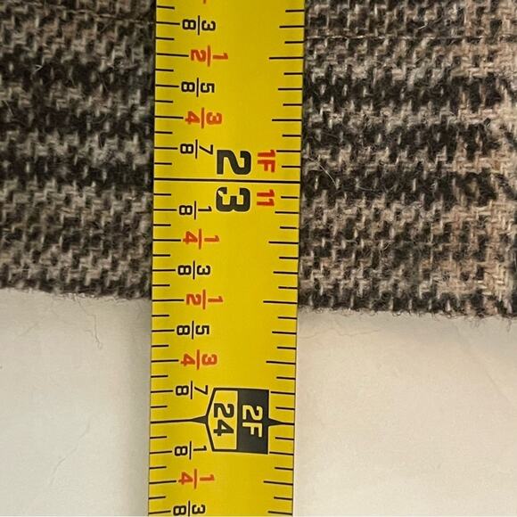 Boston Proper Tan & Cream Plaid Wool Blend Academia Prep Jacket NWOT Size 8 - Picture 12 of 12